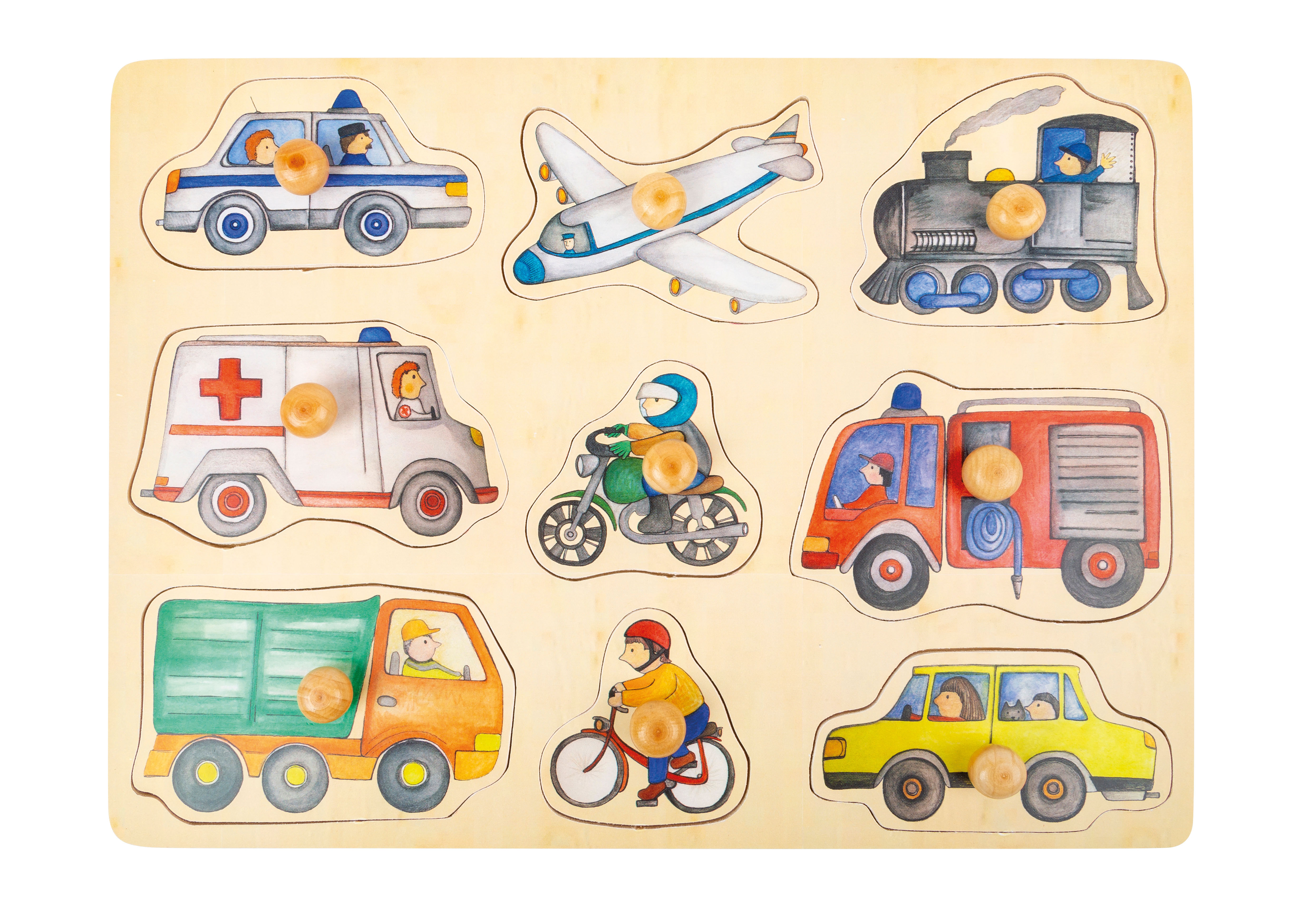 Steckpuzzle Fahrzeuge der Stadt