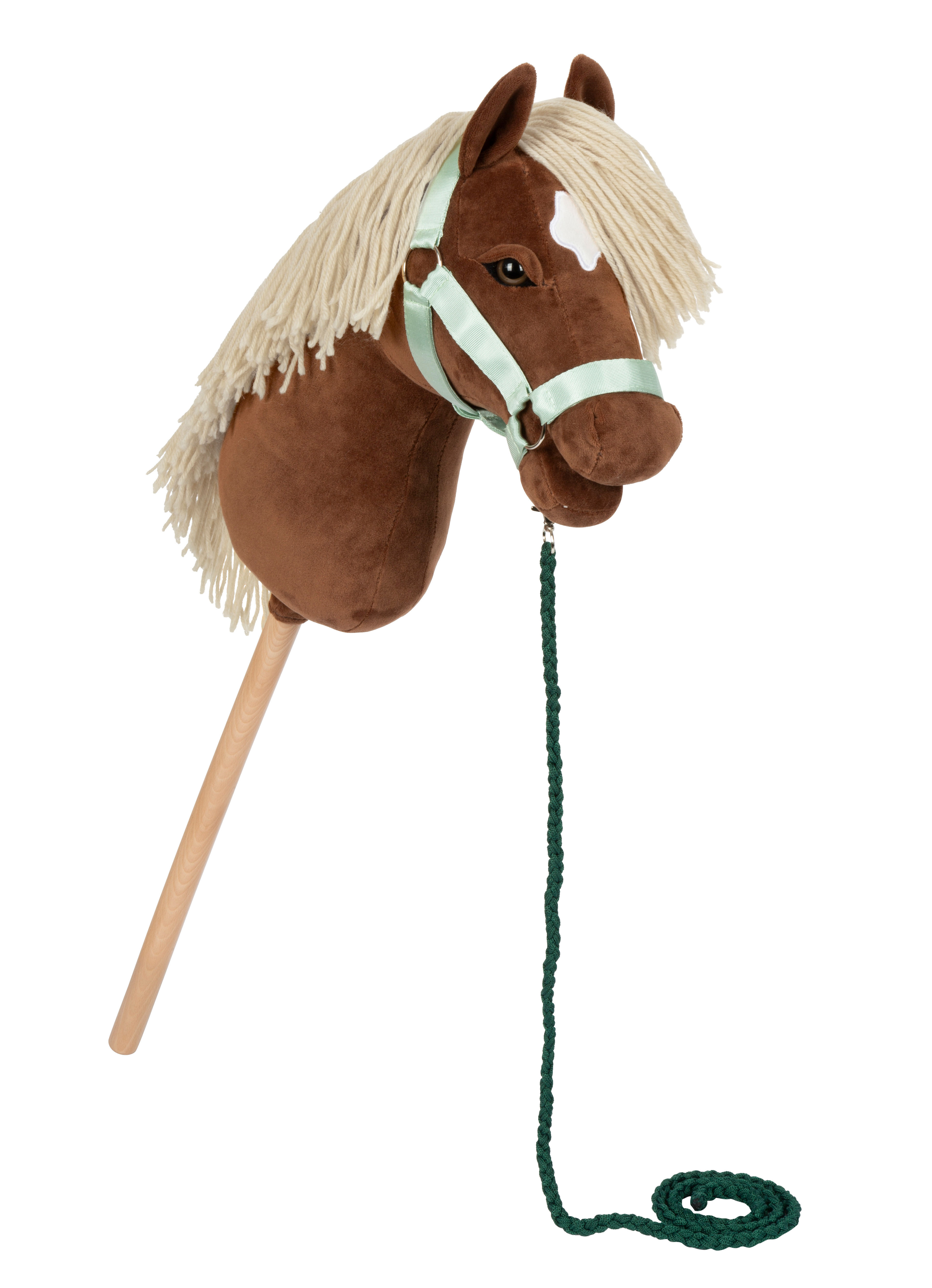 Hobby Horse dunkelbraun Rocco mit grün Halfter