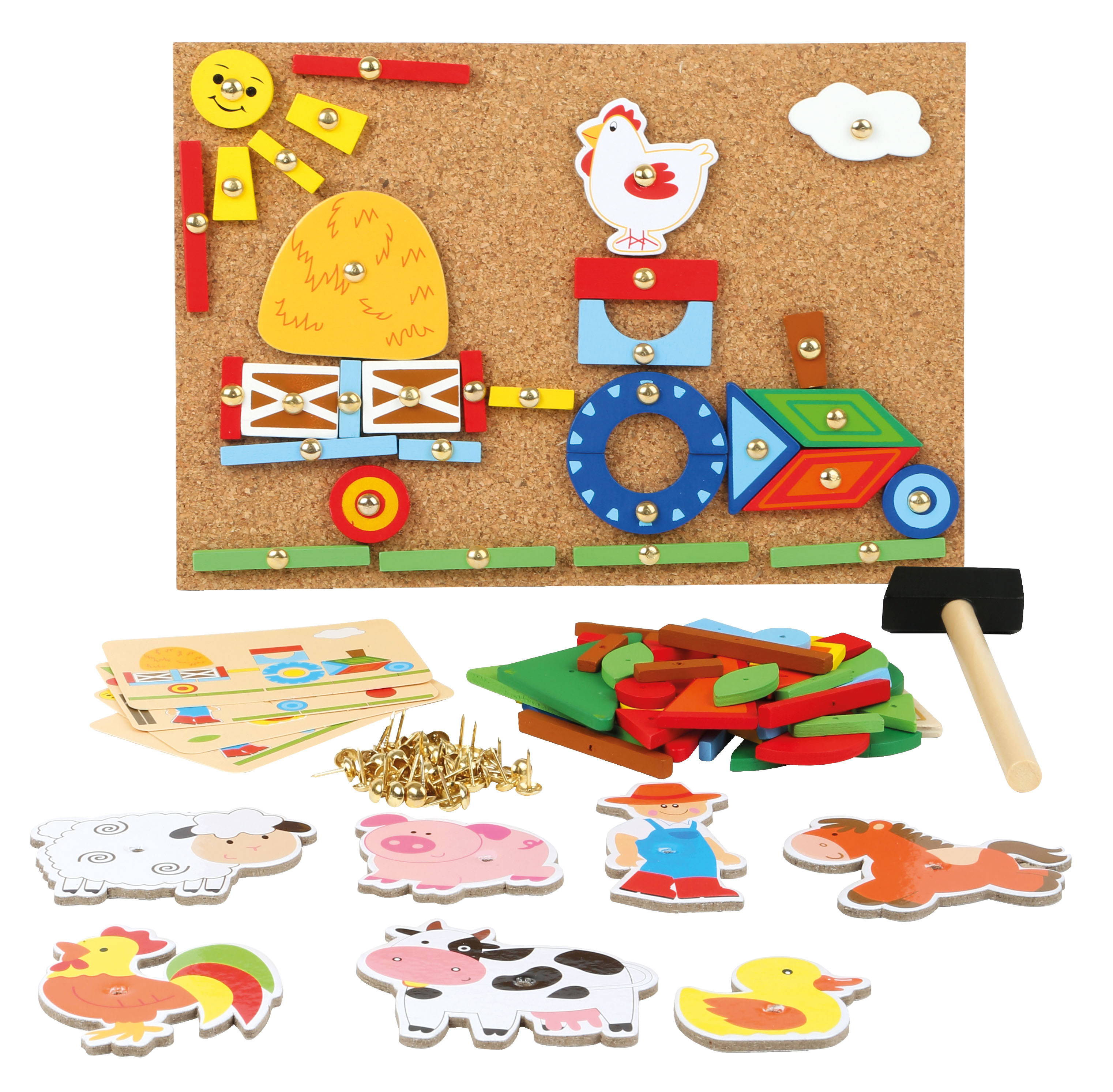 Hämmerchen spiel Bauernhoftiere aus Holz