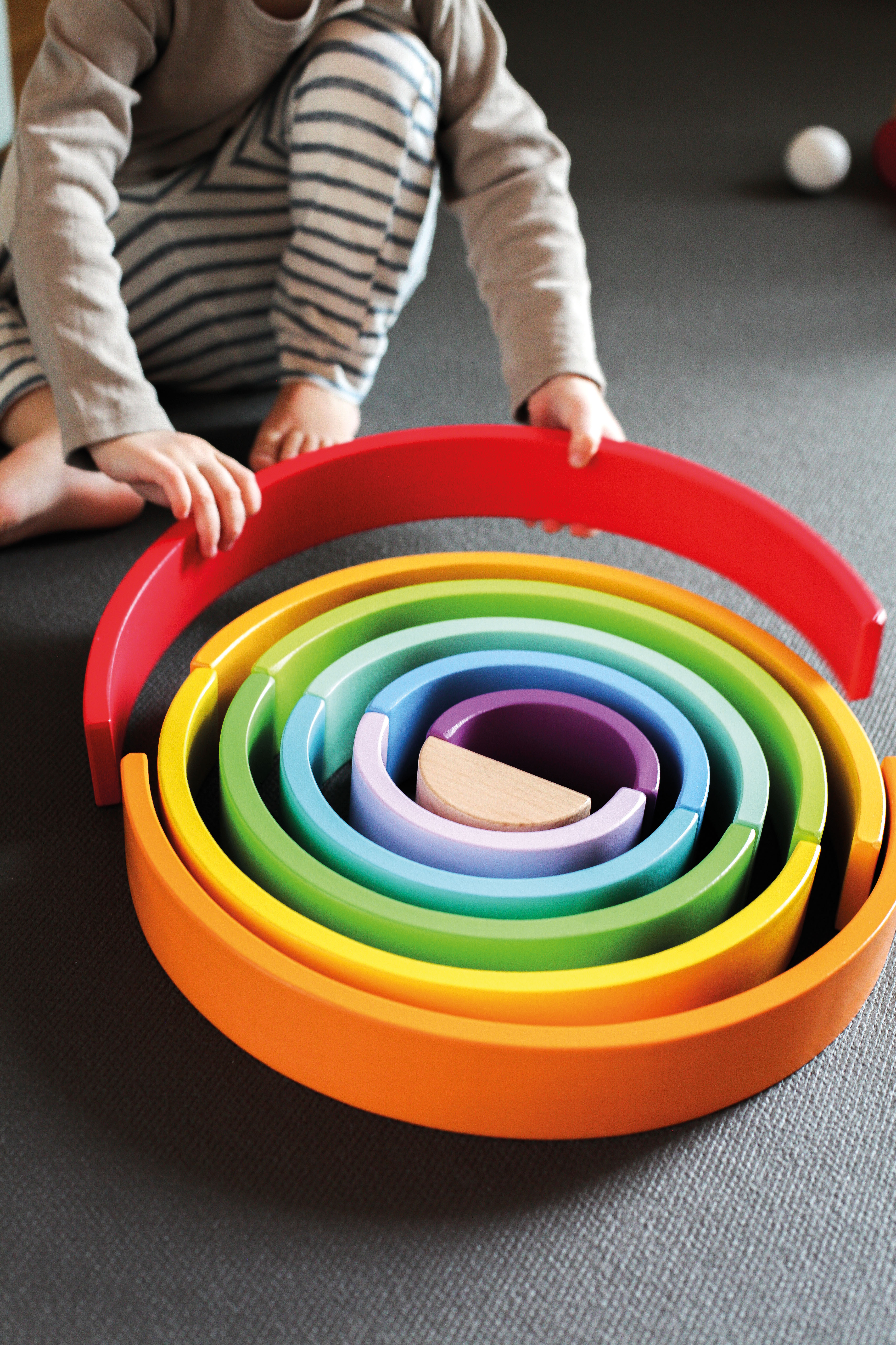 Holzbausteine Regenbogen XL für Kinder