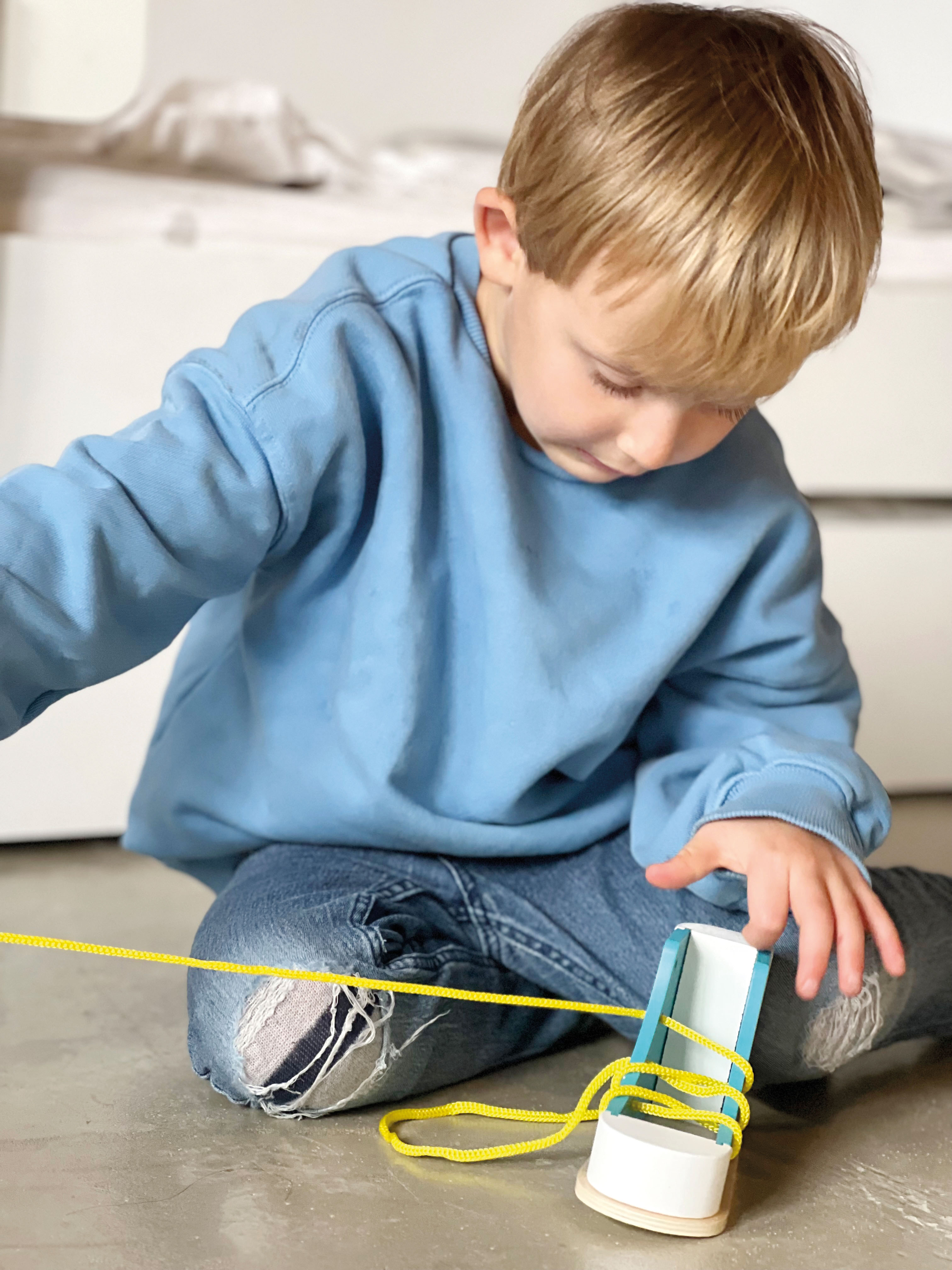 Fädelschuhe Schleife binden für Kinder