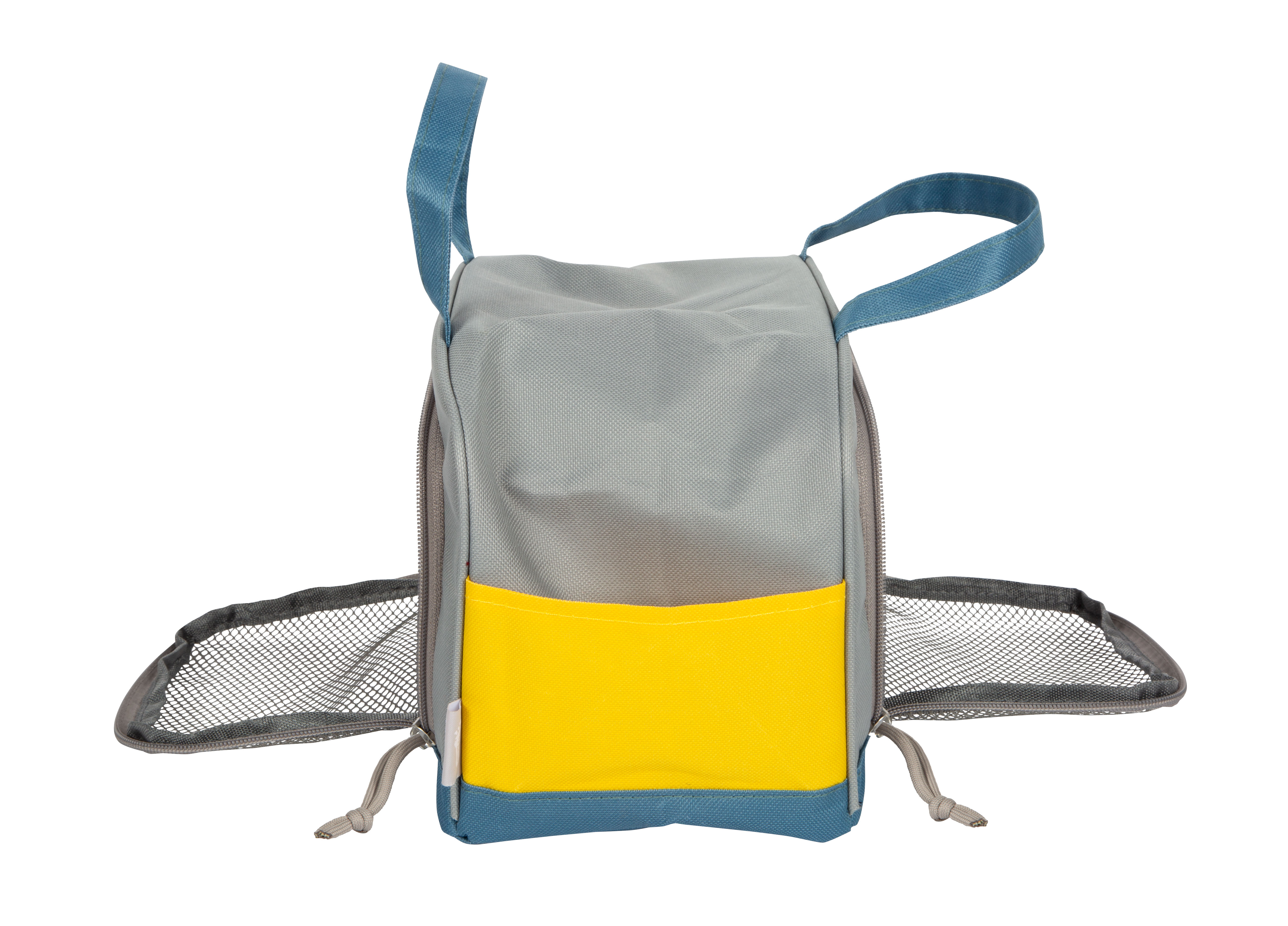 Rucksack, Kleiner Rucksack, Outdoor-Tasche, Gelb-Grau, Mesh-Seitenfächer