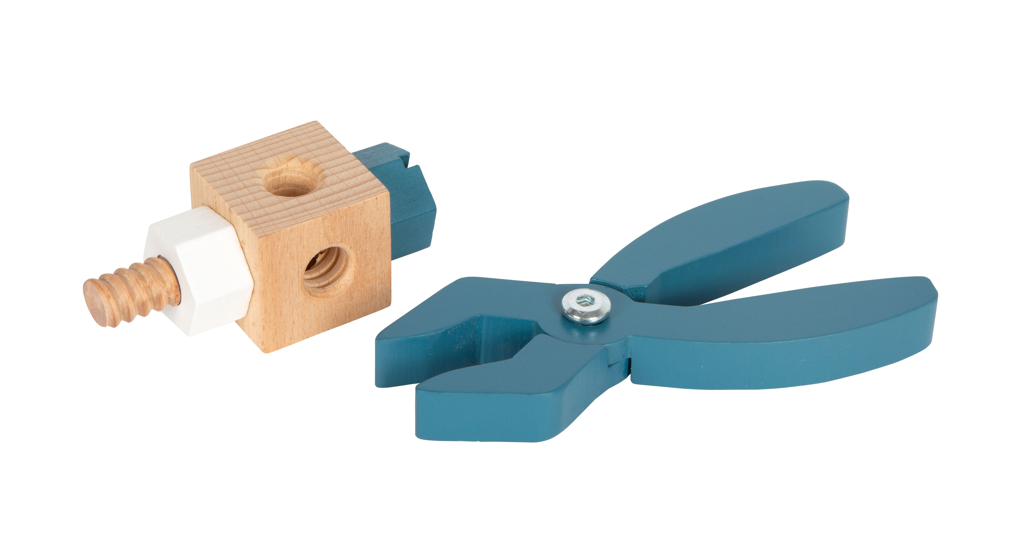 Werkzeugkoffer Workshop Detail Zange Schraube Mutter