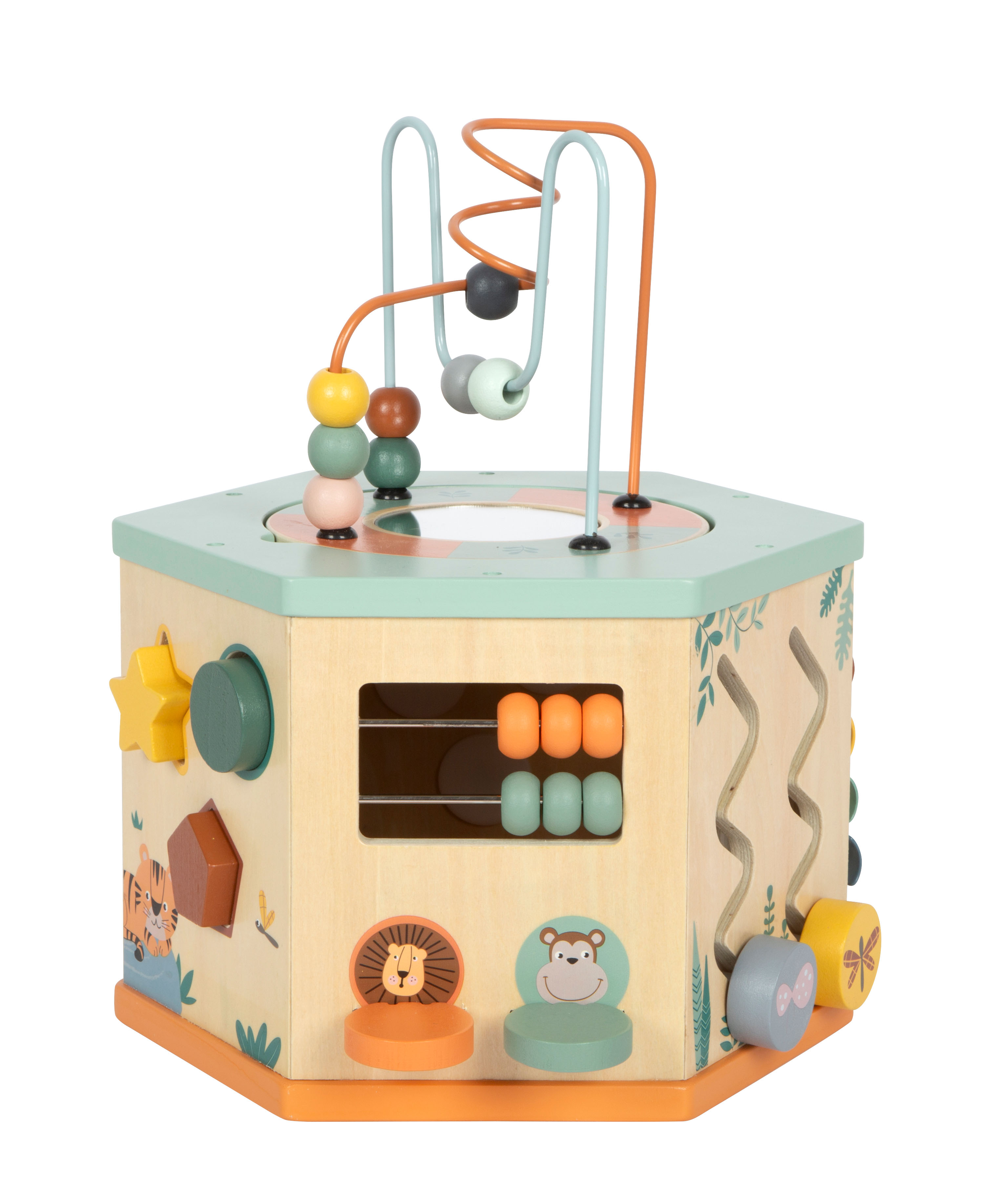 Motorikwürfel Safari mit Abakus beweglich