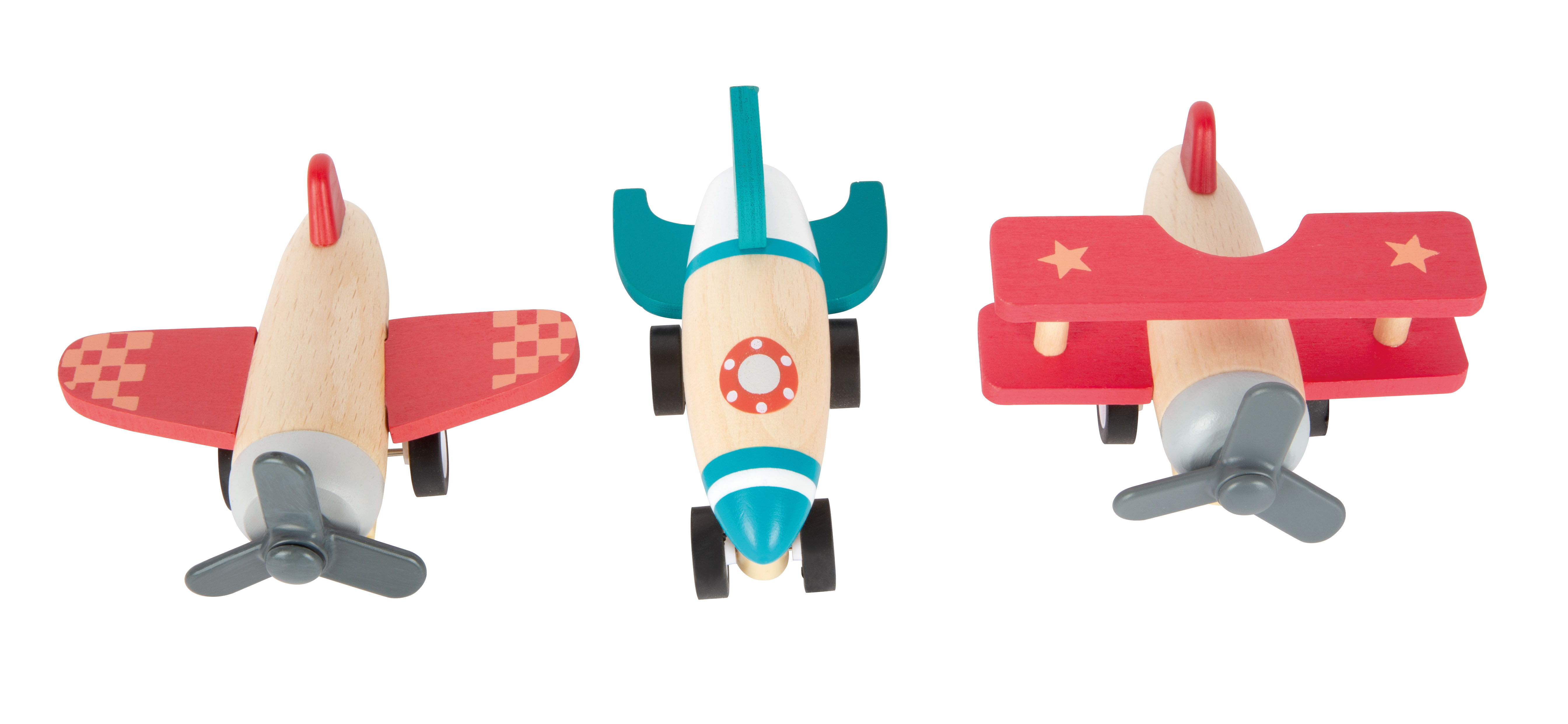 Farbiges Holzflieger-Set für Kinder