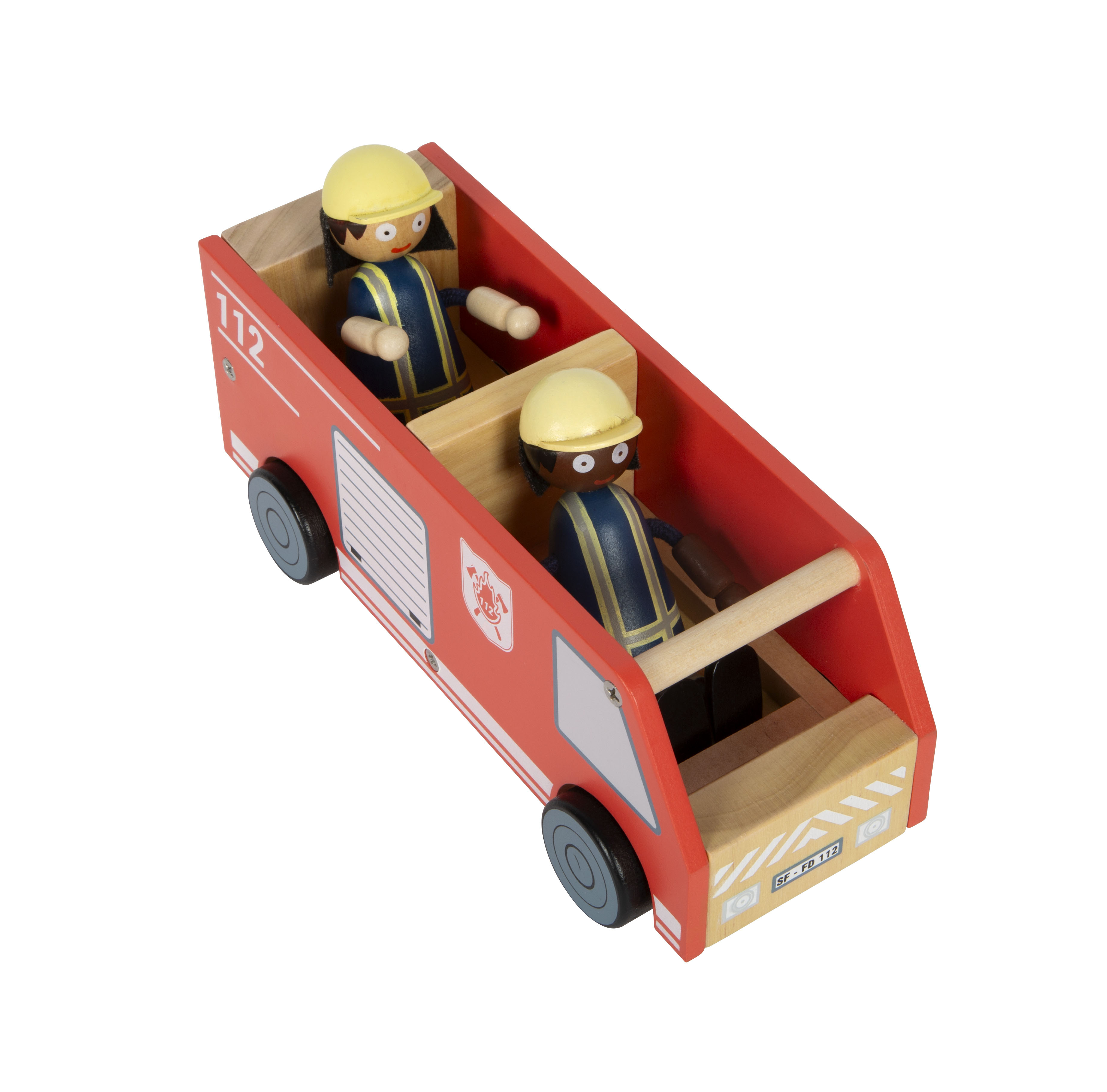 Feuerwehrwagen mit Biegepuppen