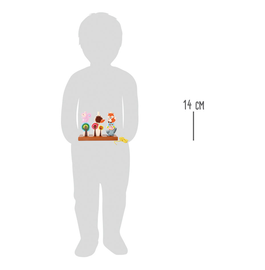 Steck- und Fädelspiel Waldtiere für Kinder