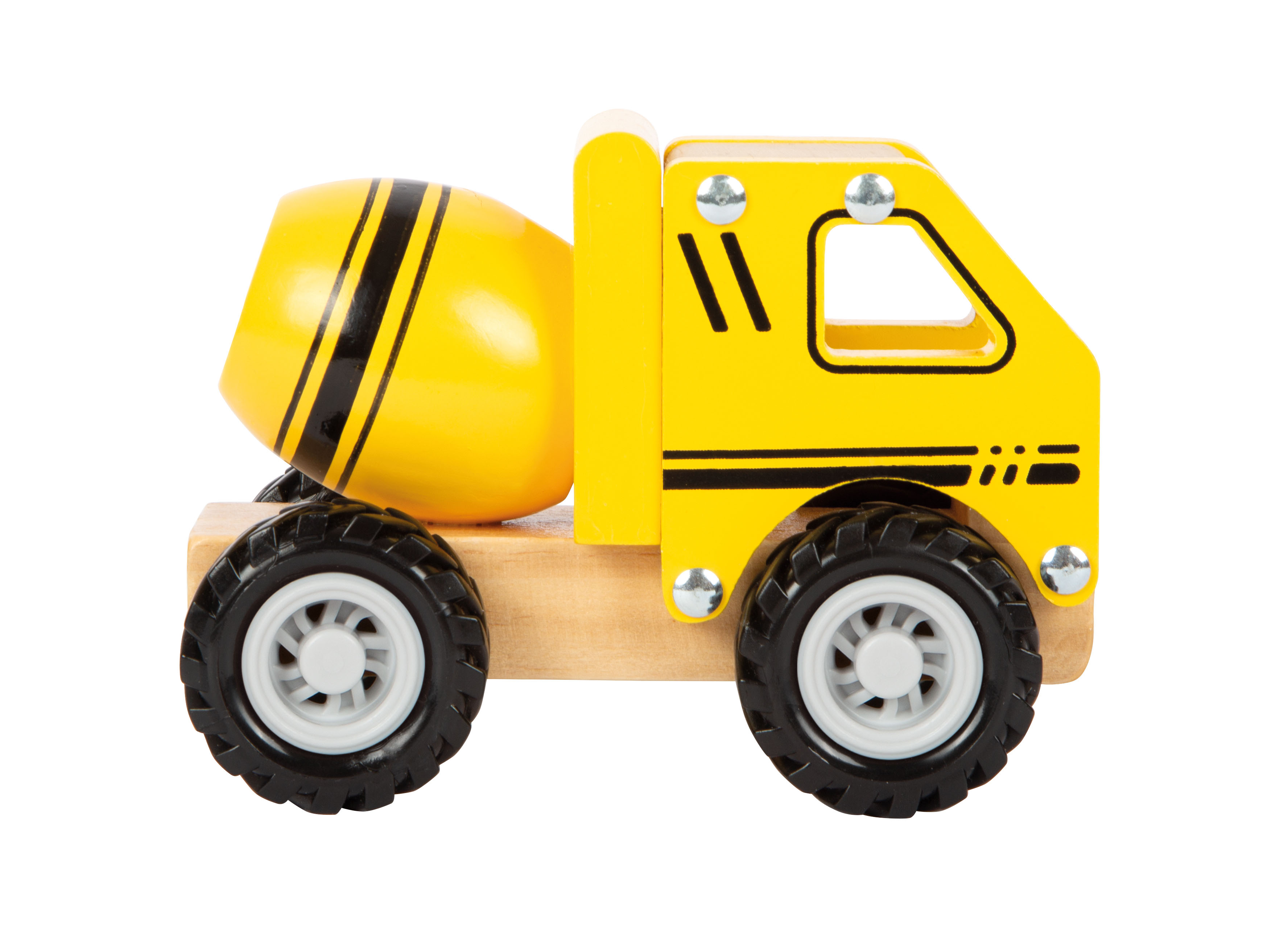 Bauklotzauto, Kettcar, Bauwagen, Holzspielzeug, Gelb