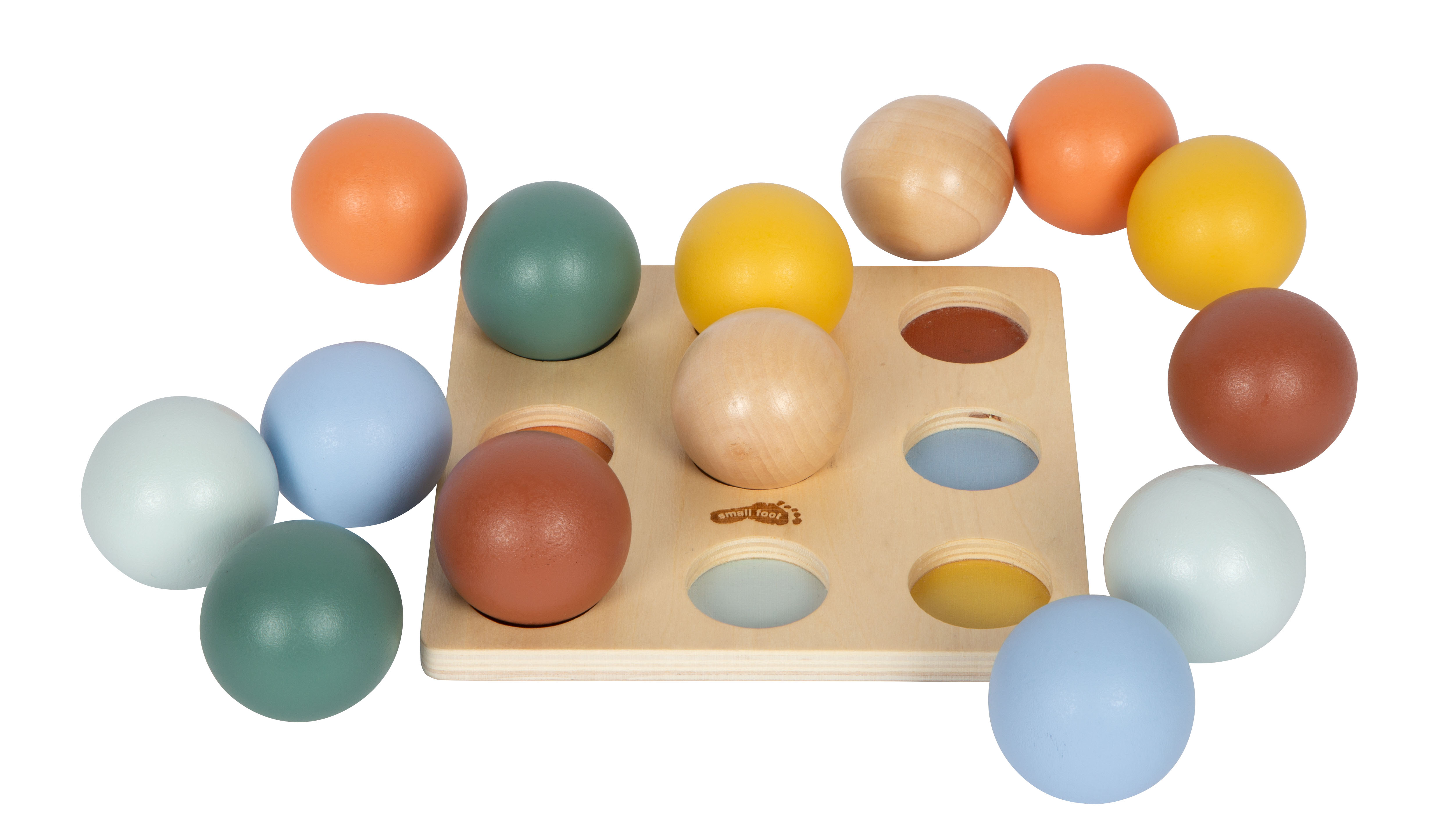 Montessori Sortierspiel mit Holzkugeln