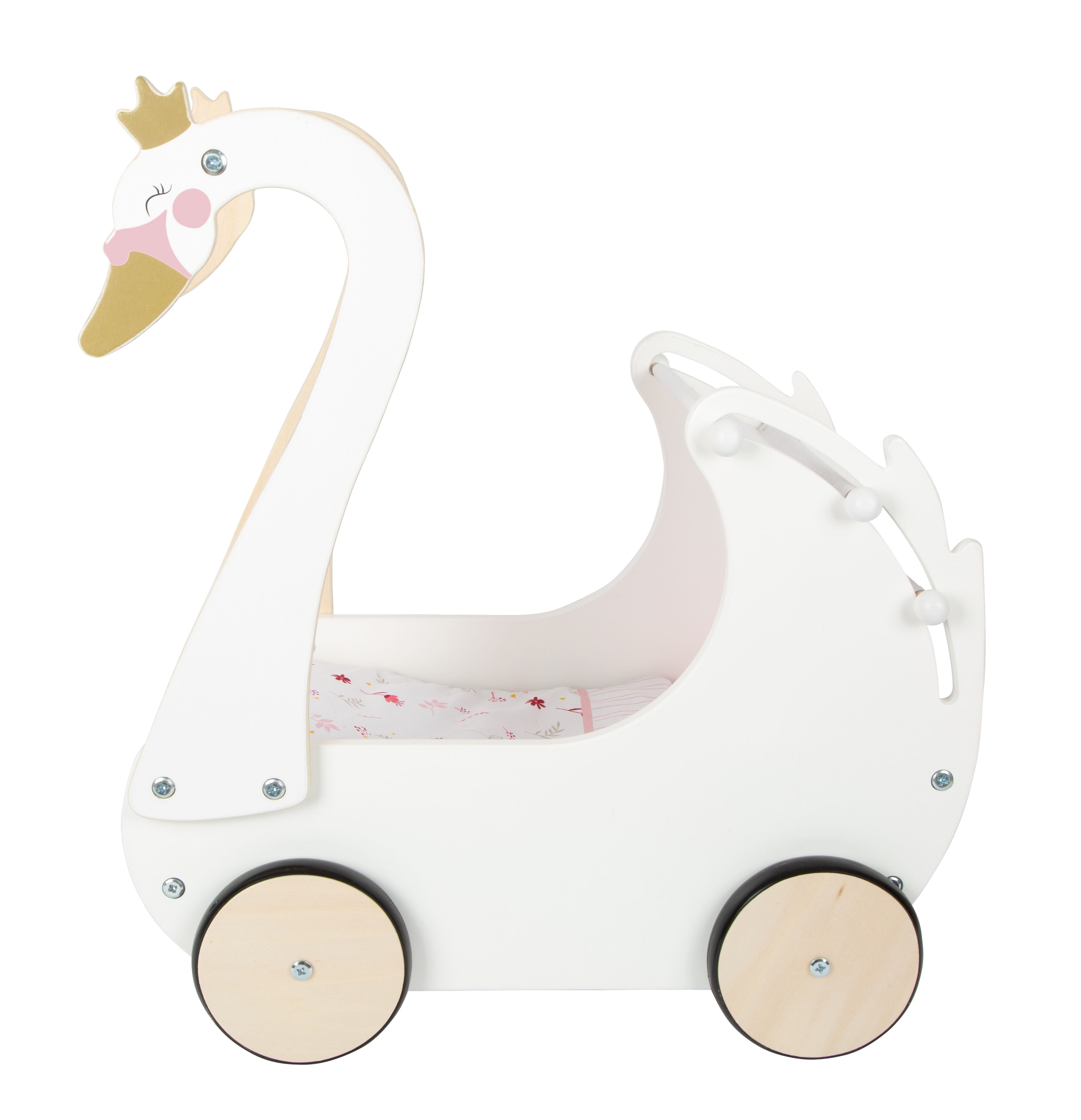 Puppenwagen für Kinder in Form eines Schwans