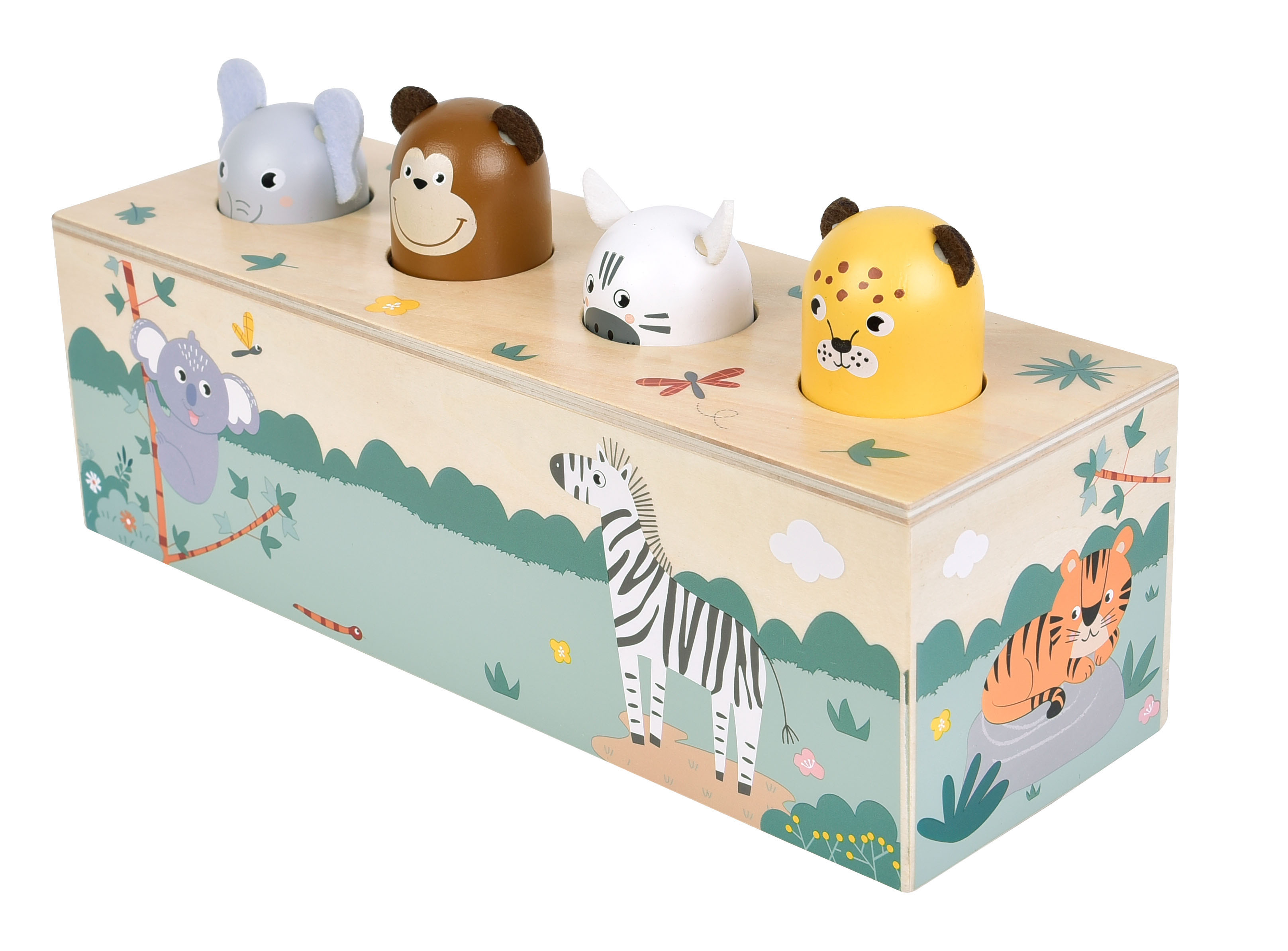 Drückspiel Safari: Tiger, Motorik, Dschungel