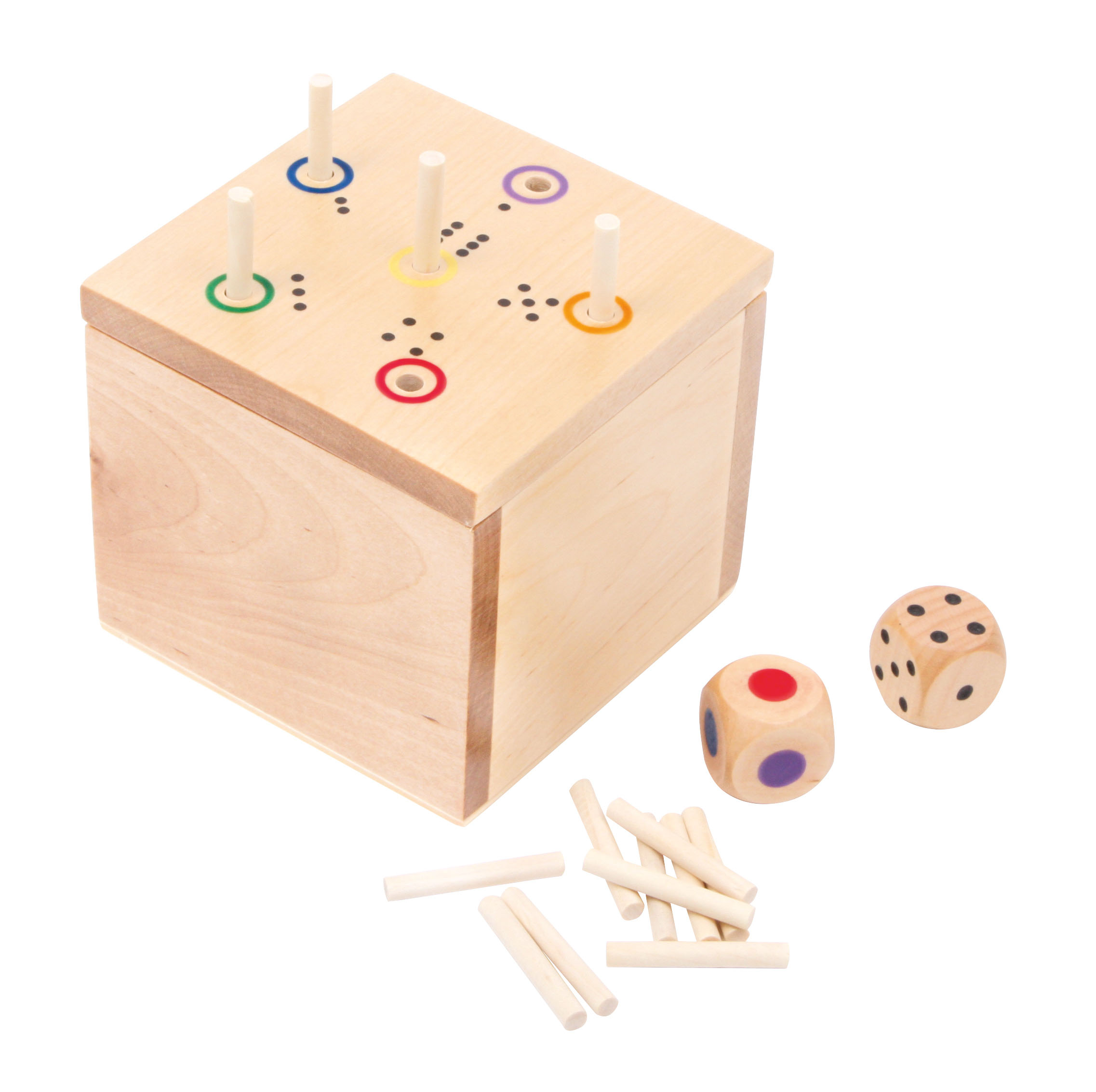 Würfelspiel 6 raus in der Box aus Holz