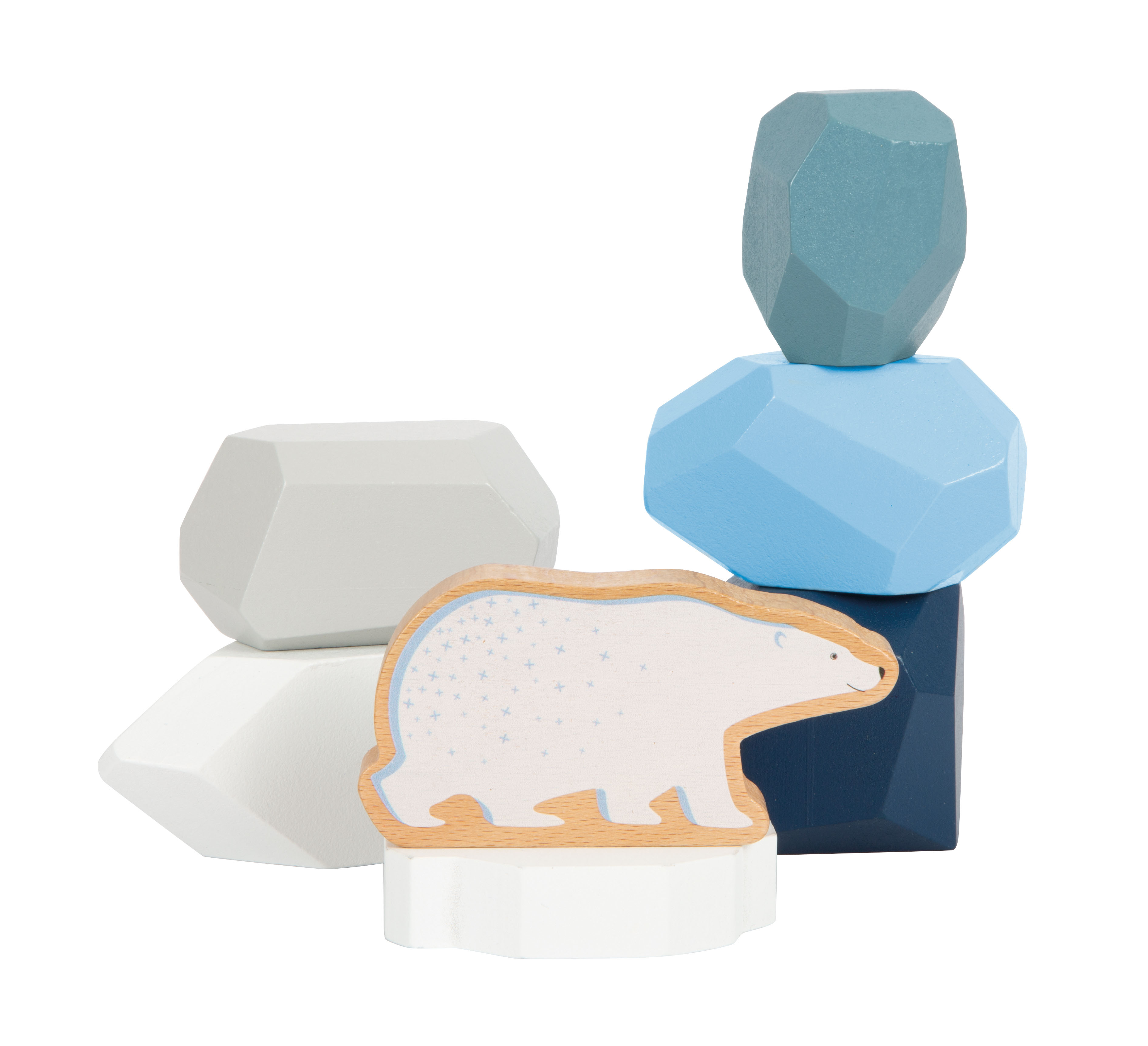 Walross, Eisbär und Robbe Tierfiguren aus Holz