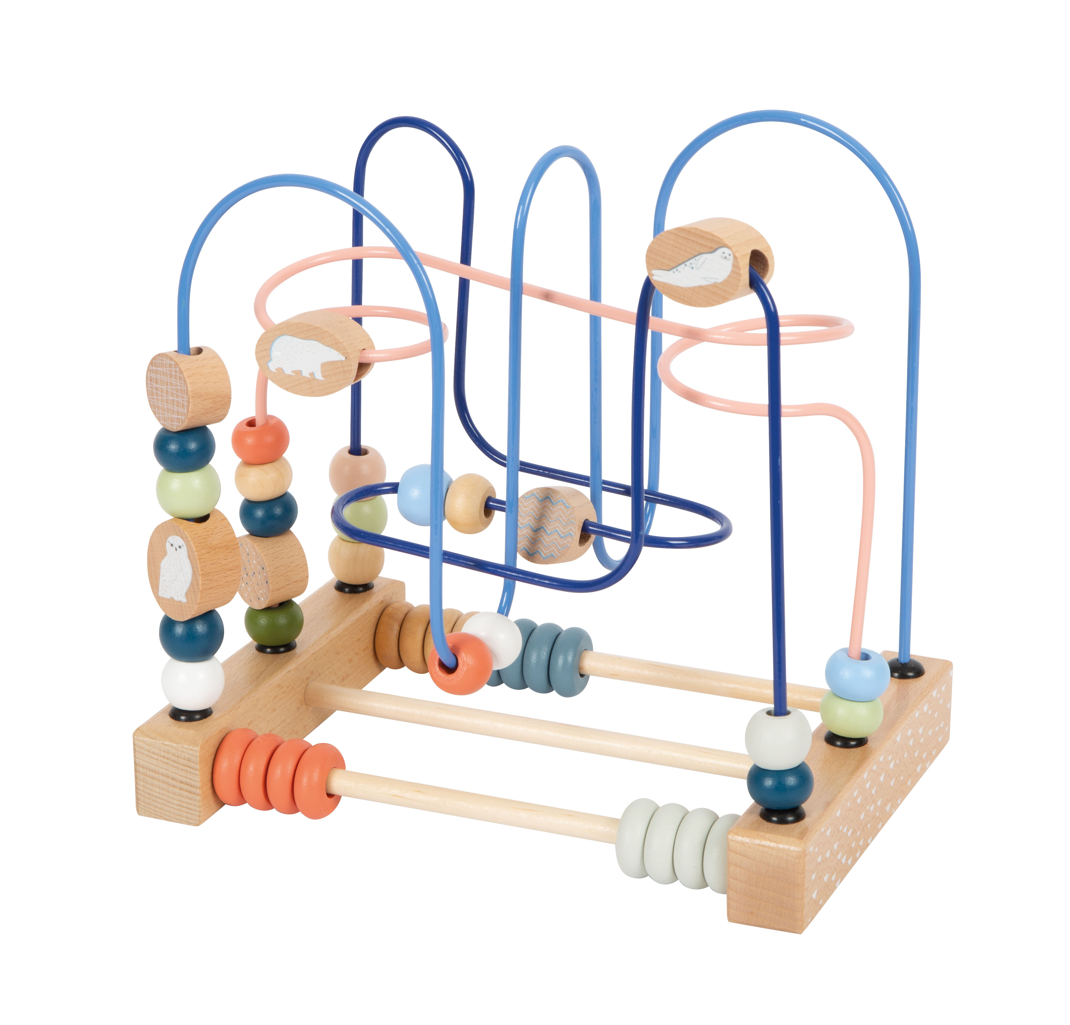 Motorikschleife mit Arktis-Motiven aus Holz
