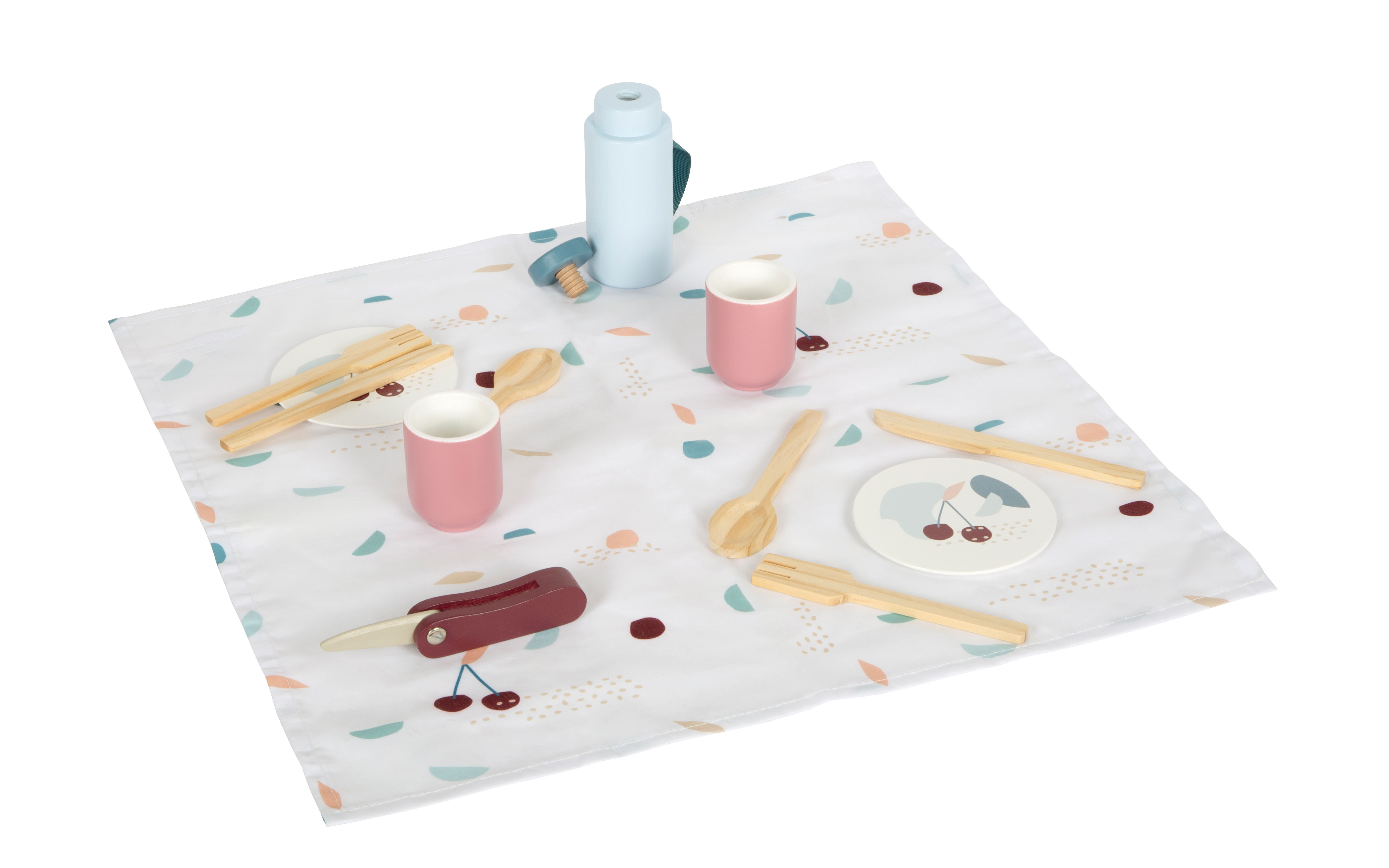 Spiel-Picknick-Set aus Holz mit Decke