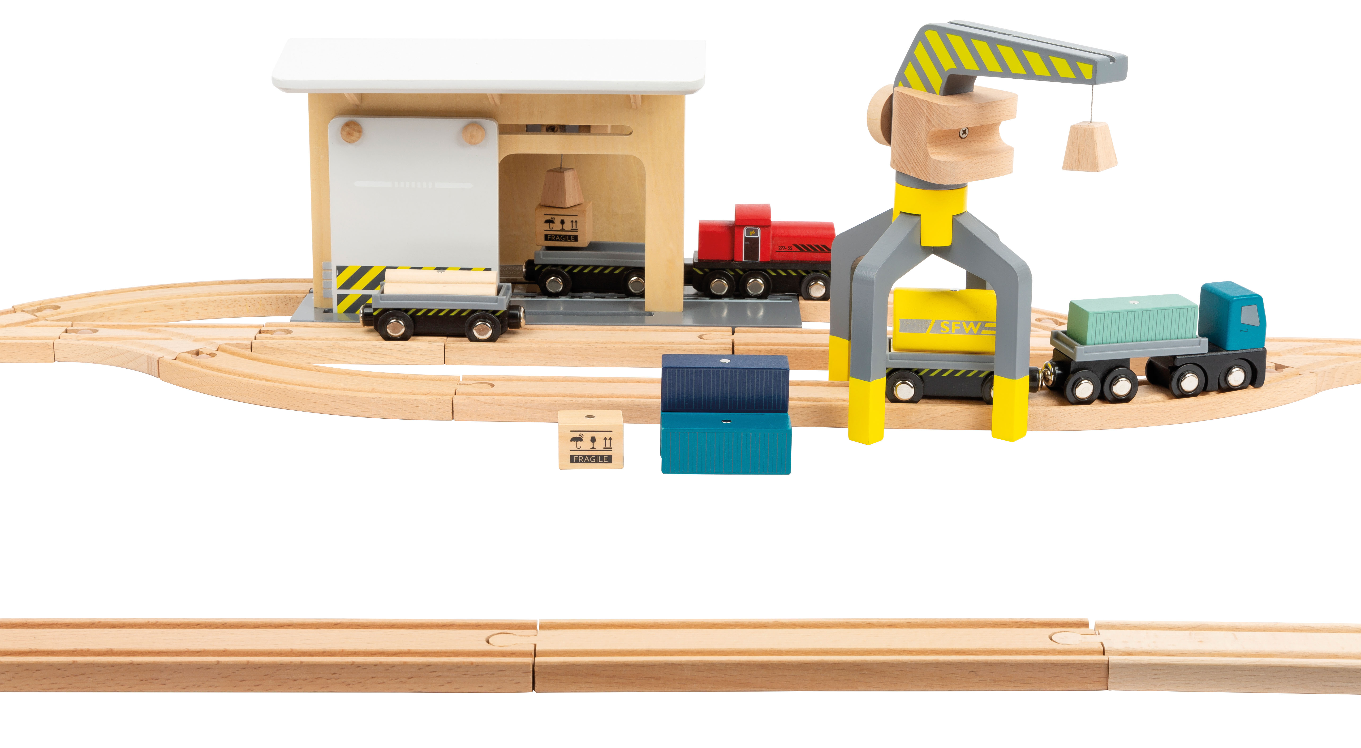 Güterbahnhof mit Zubehör für Kinder