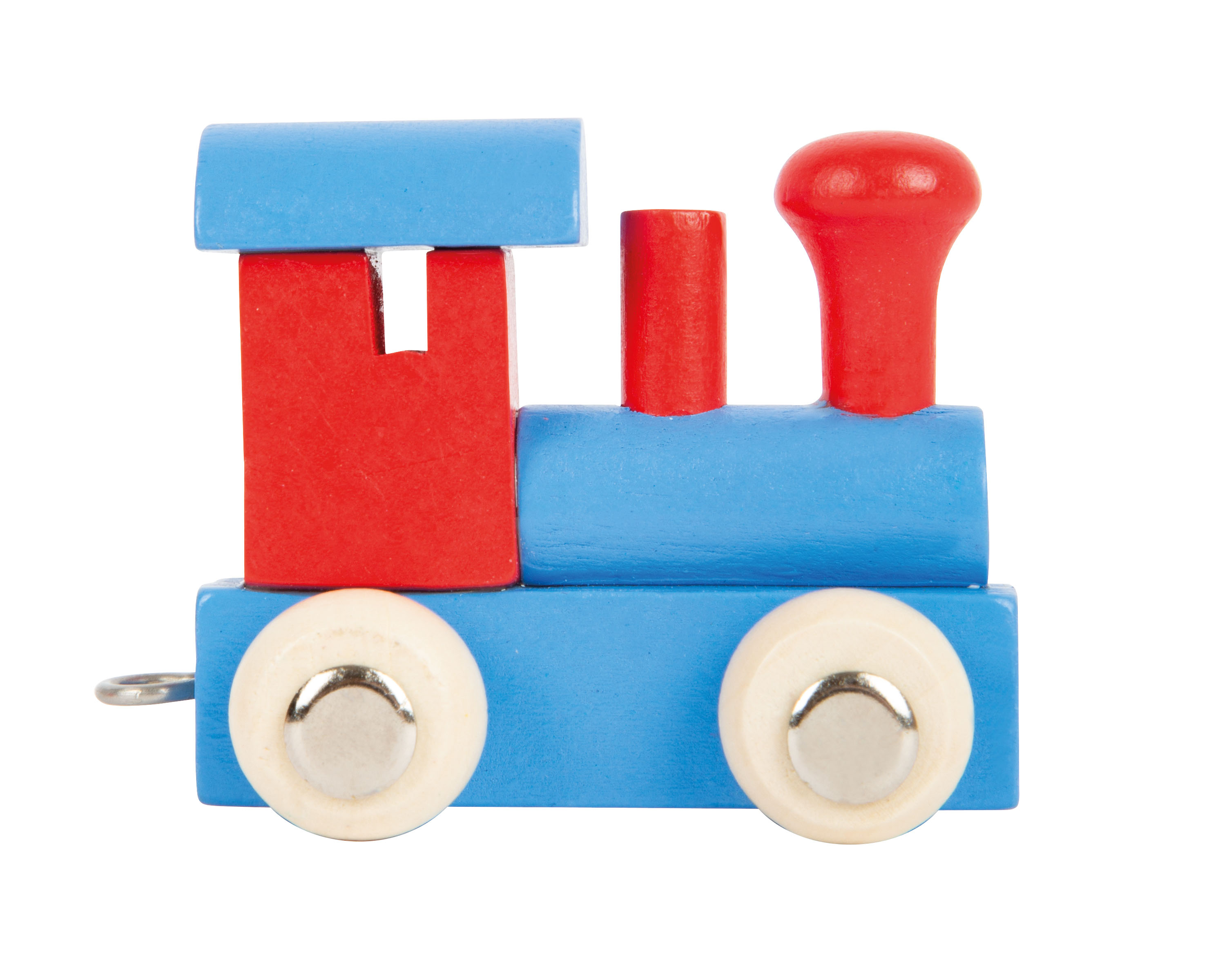 Buchstabenzug Lokomotive rot & blau für Kinder