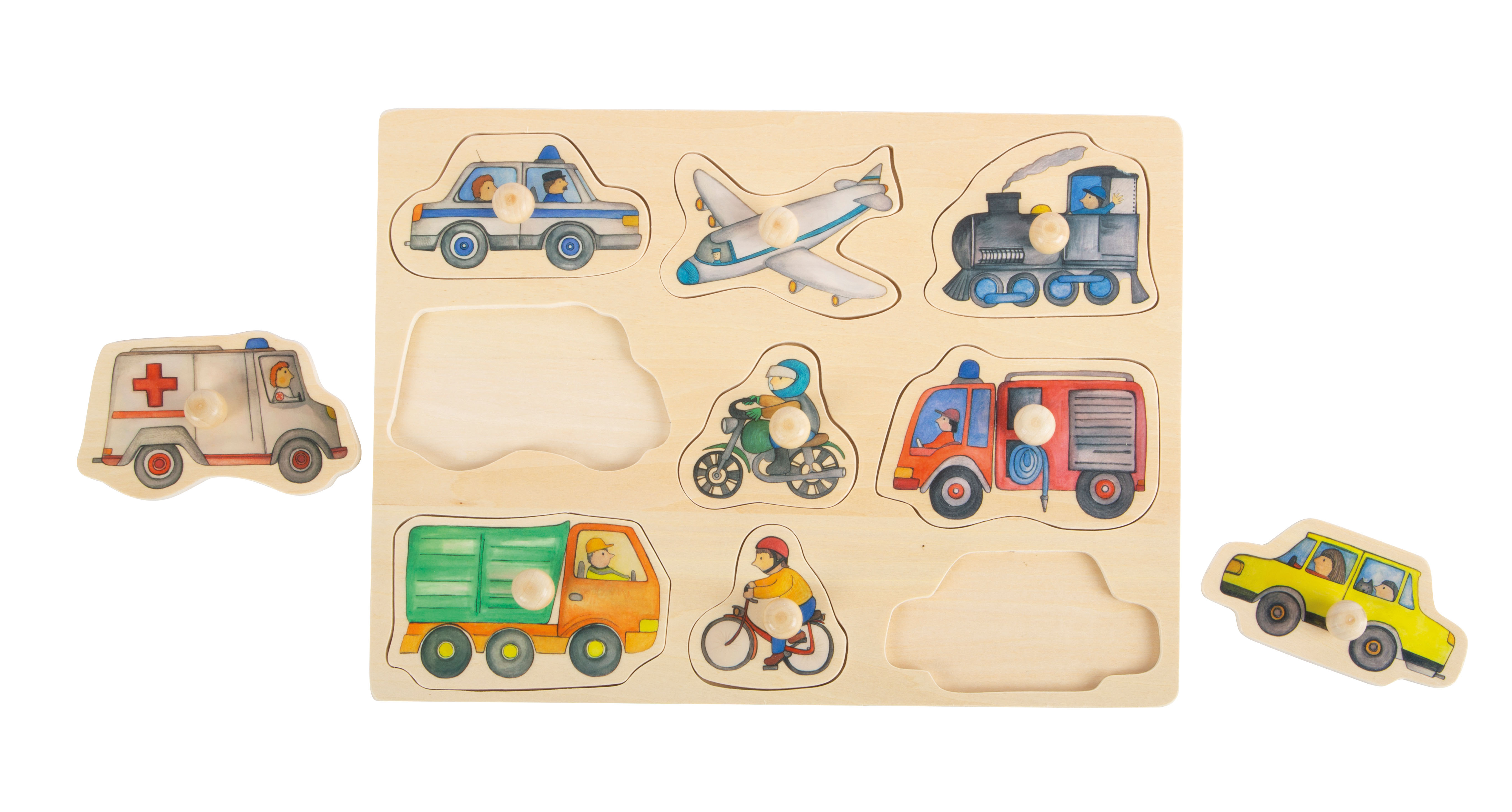 Setzpuzzle Fahrzeuge der Stadt für Kinder