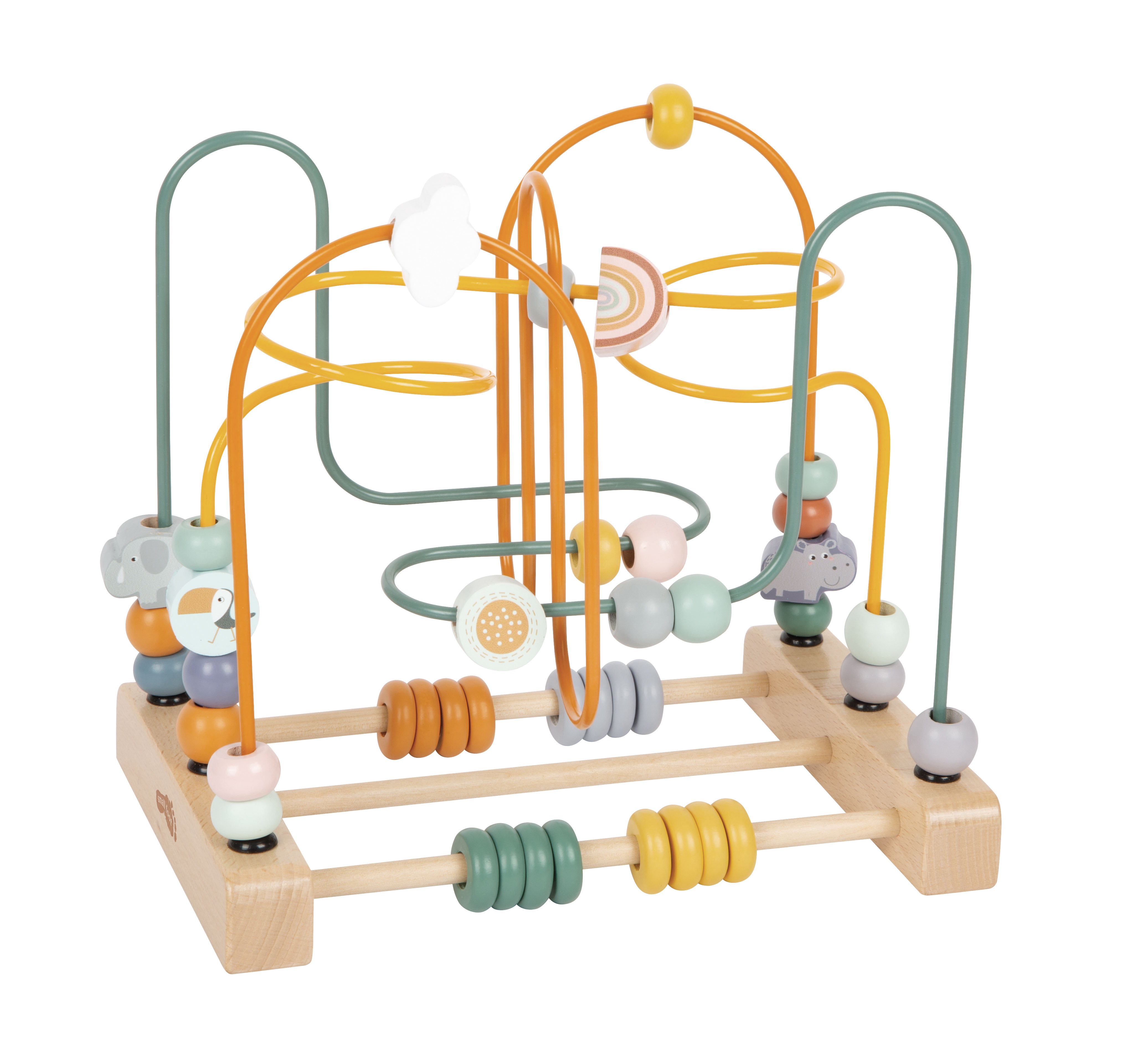 Kugelbahn, Holzspielzeug, Säulenbahn, Bunt, Beads