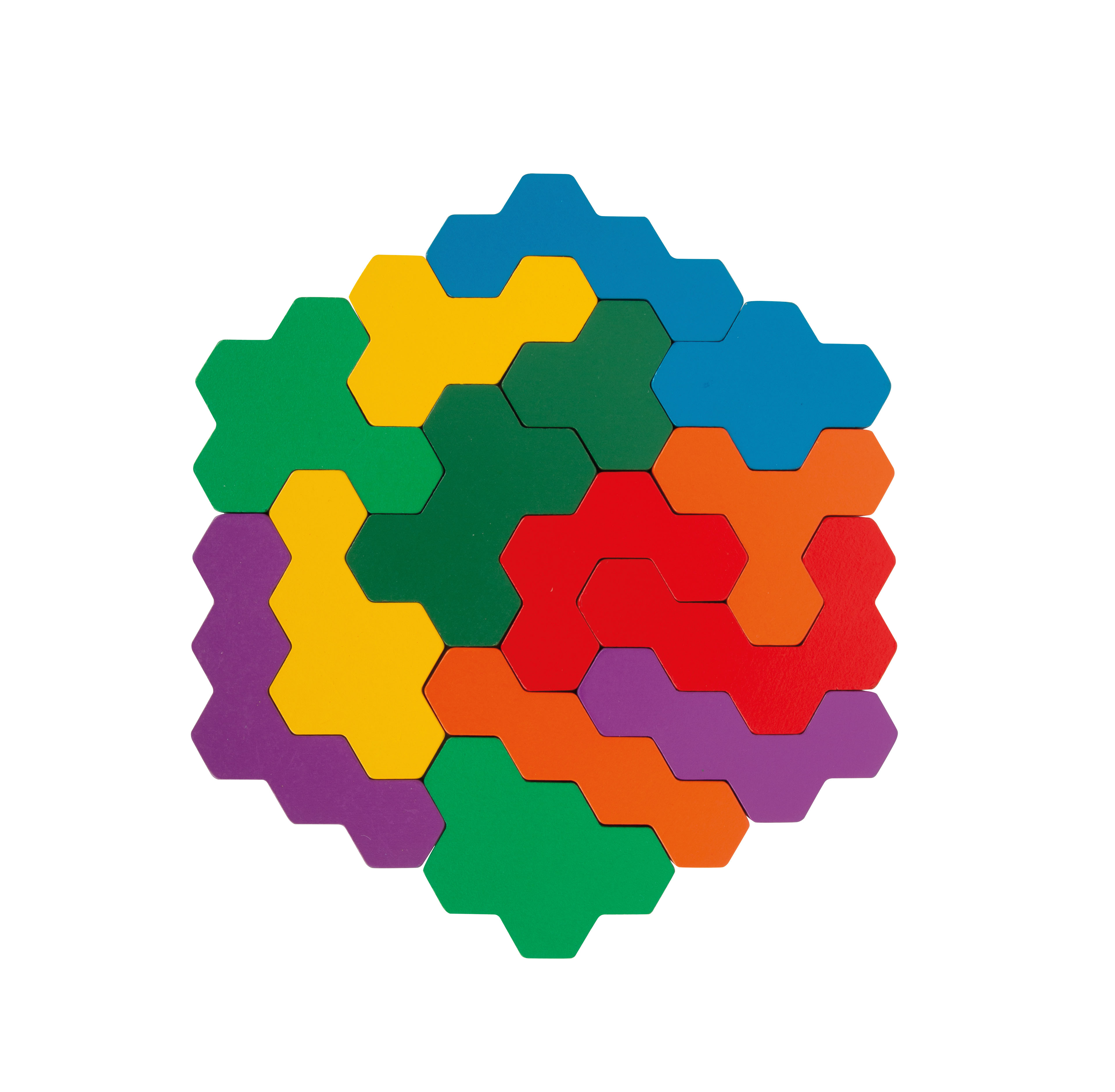 Lernspiel Holzpuzzle Hexagon für Kinder