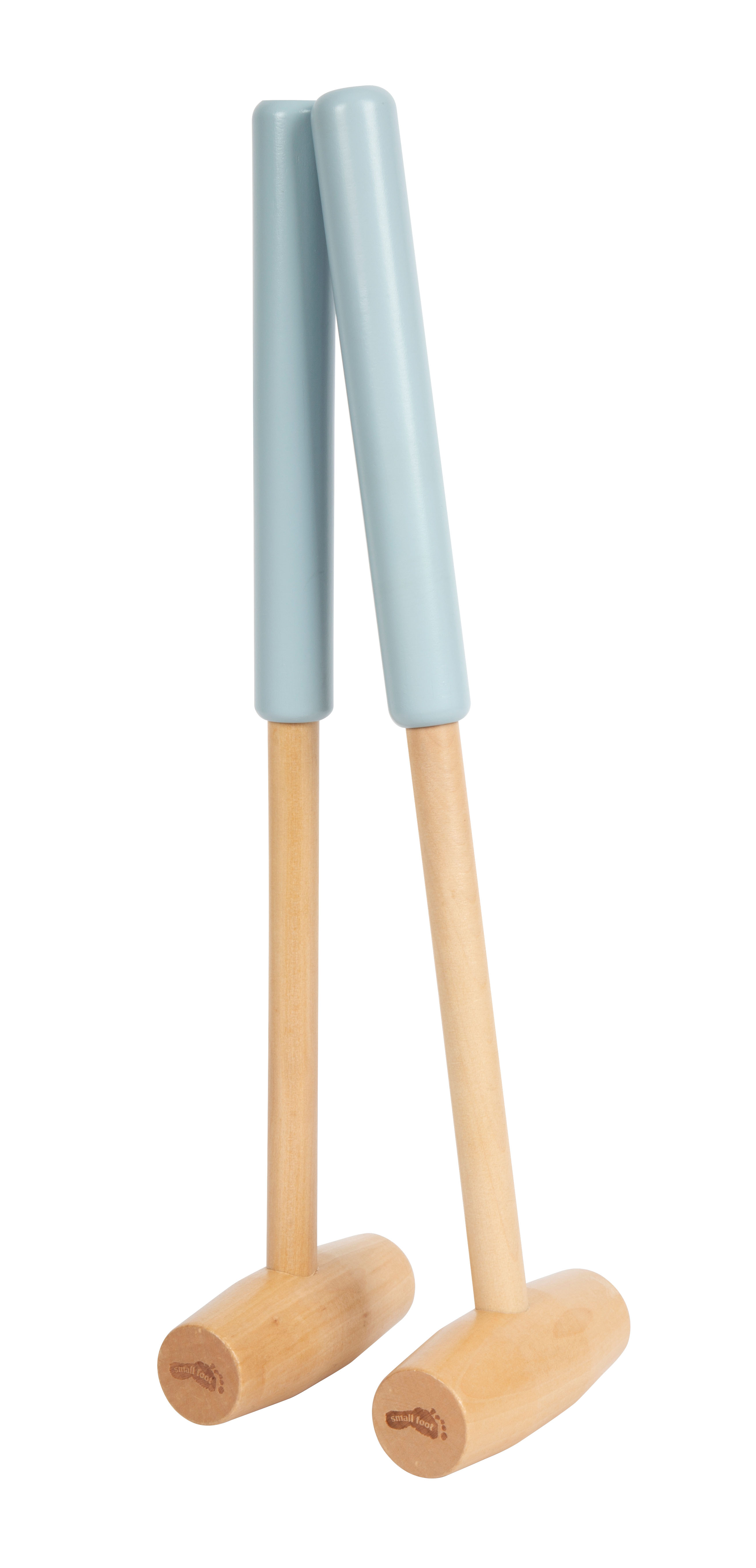 Holzkugeln in zwei Farben für Krocket-Spiel