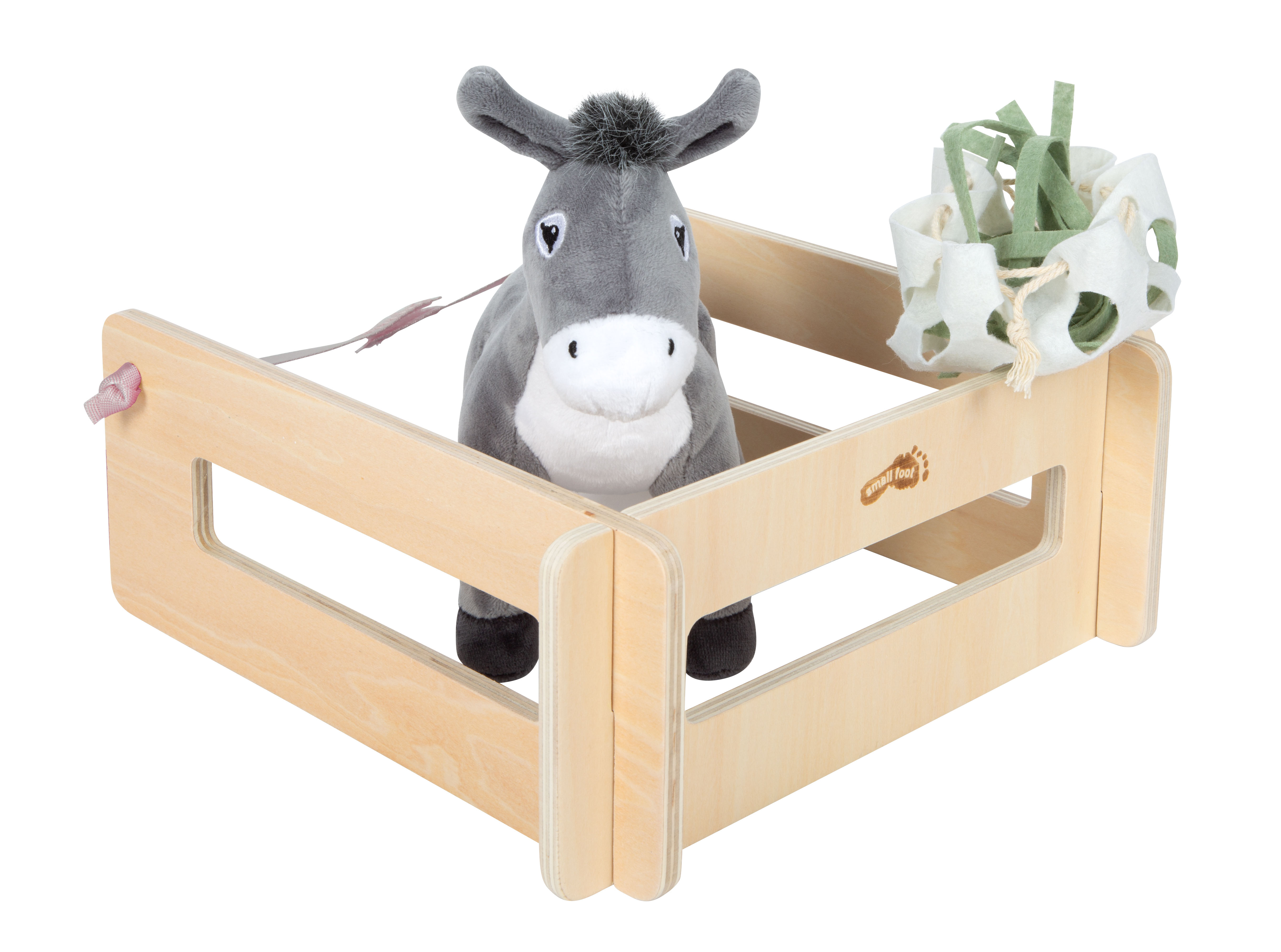 Spielset Esel mit Stall, Zubehör, Muttertier und Fohlen