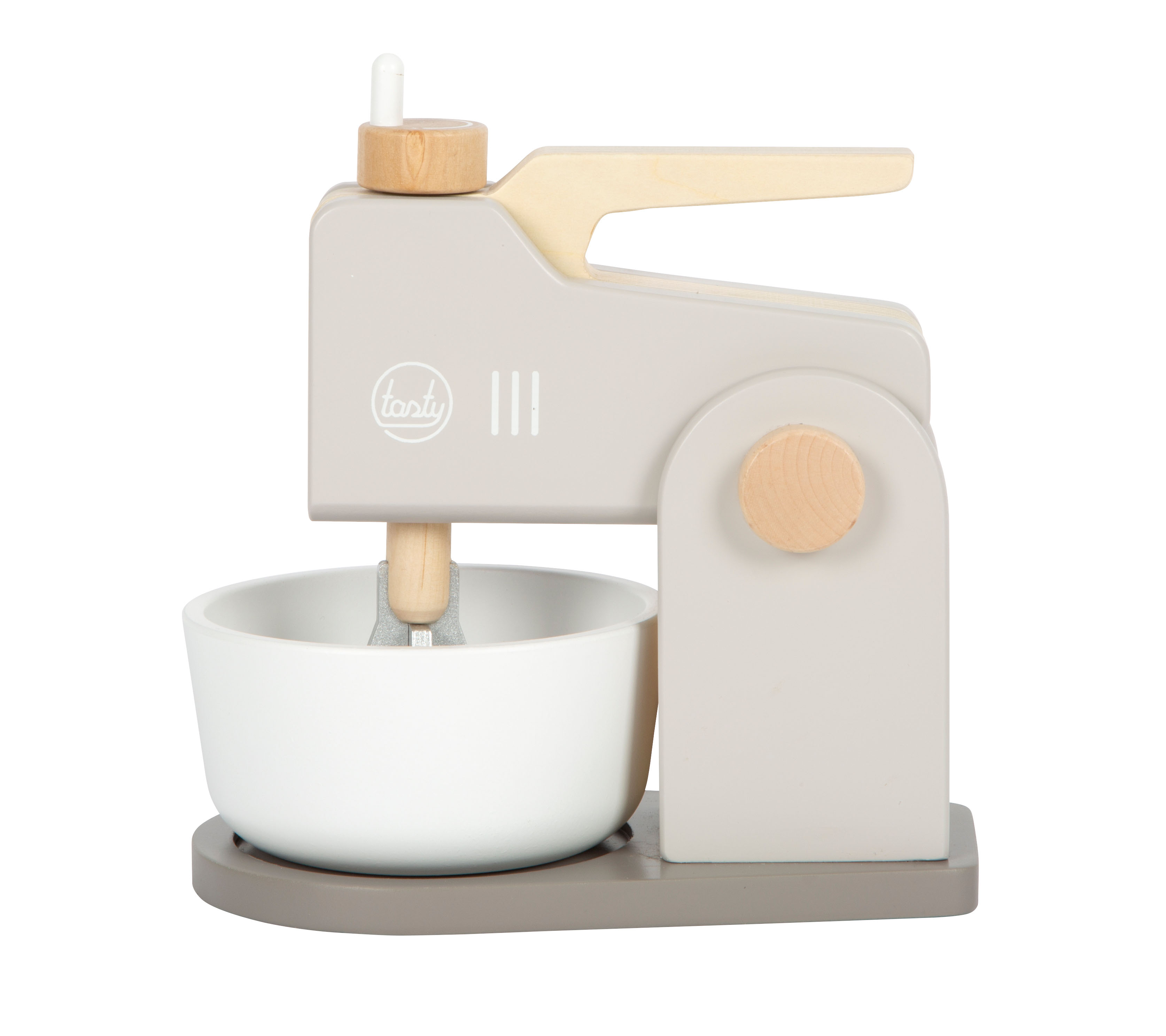 Profilansicht Mixer-Set grau Schüssel links