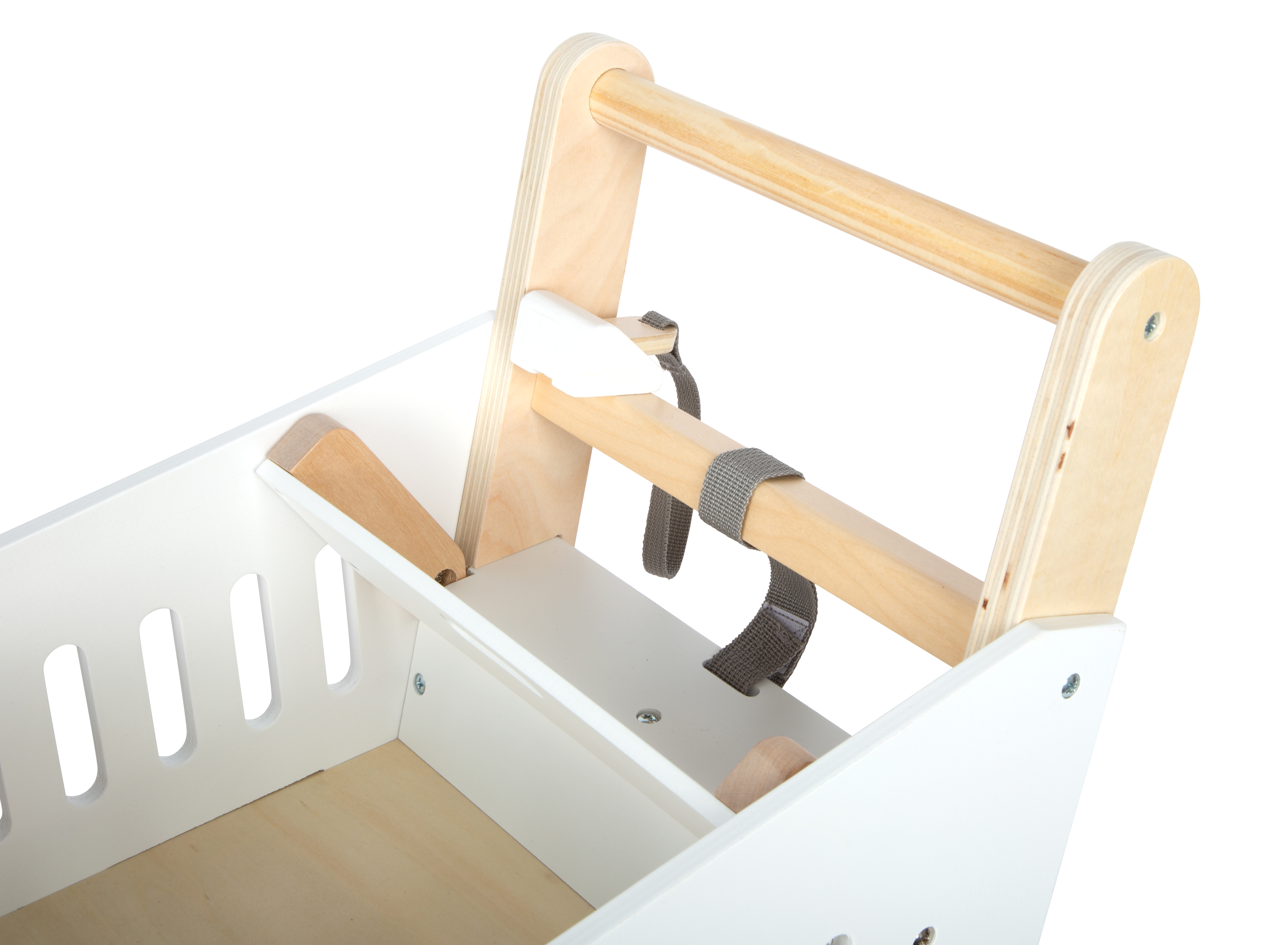 Einkaufswagen aus Holz „fresh“ mit Kindersitz für Puppen