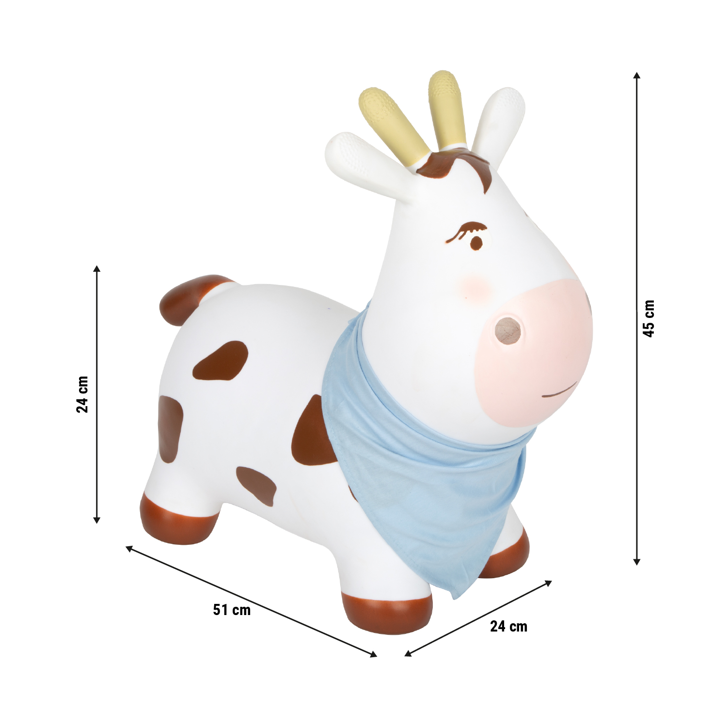 Hüpftier Kuh Größen-Skizze